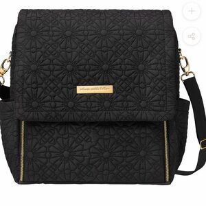Petunia Pickle Bottom Black Floral Quilted Baby Bag